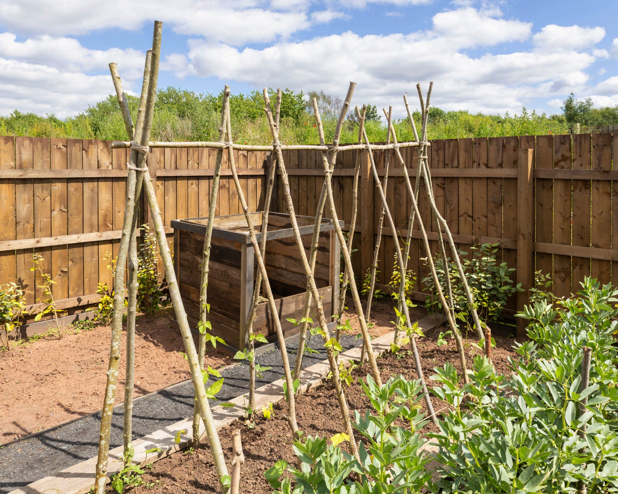 Deer-proof fence around vegetable garden