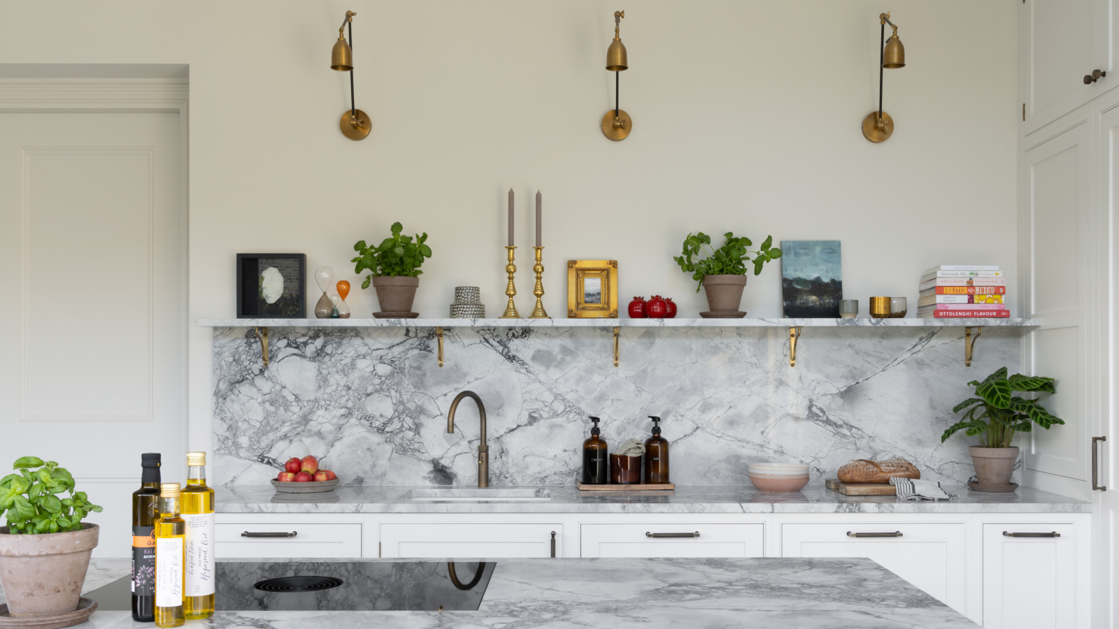 kitchen island with induction hob