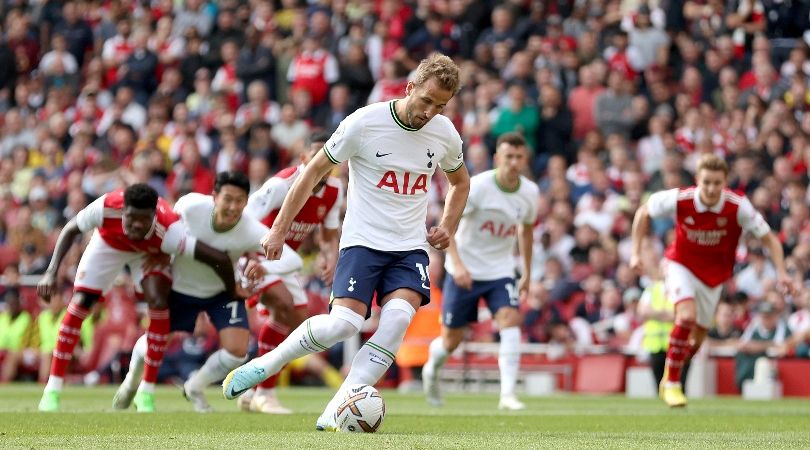 Harry Kane scores a penalty against Arsenal to break Thierry Henry&#039;s London derby goals record.