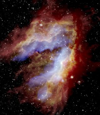 An image of the Swan Nebula that scientists developed to try to understand the object's history.