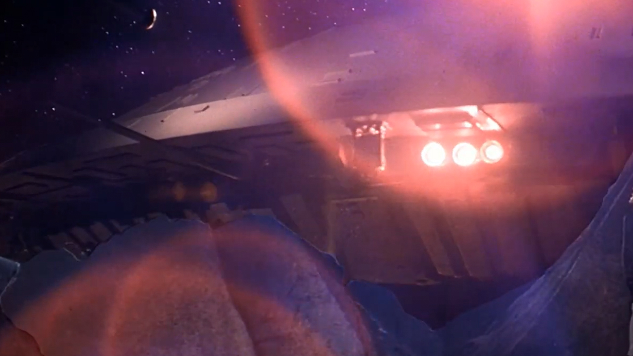 The spaceship in Close Encounters Of The Third Kind with R2-D2 attached to the bottom.