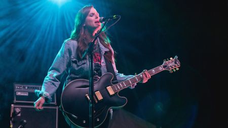 Musician/songwriter Emily Wolfe performs onstage during a Love & Lightstream drive-in concert benefitting Austin's music community at the Haute Spot on November 1, 2020 in Cedar Park, Texas. 