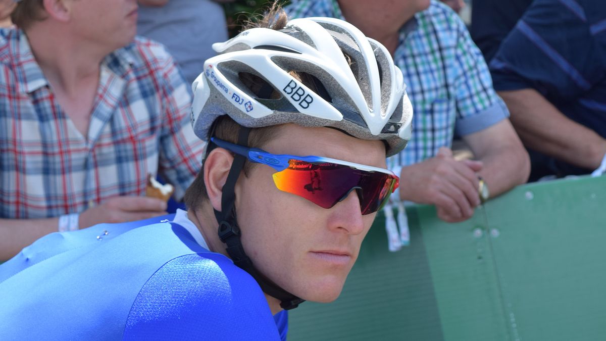 French national champion has several pairs of custom Oakley Radar sunglasses