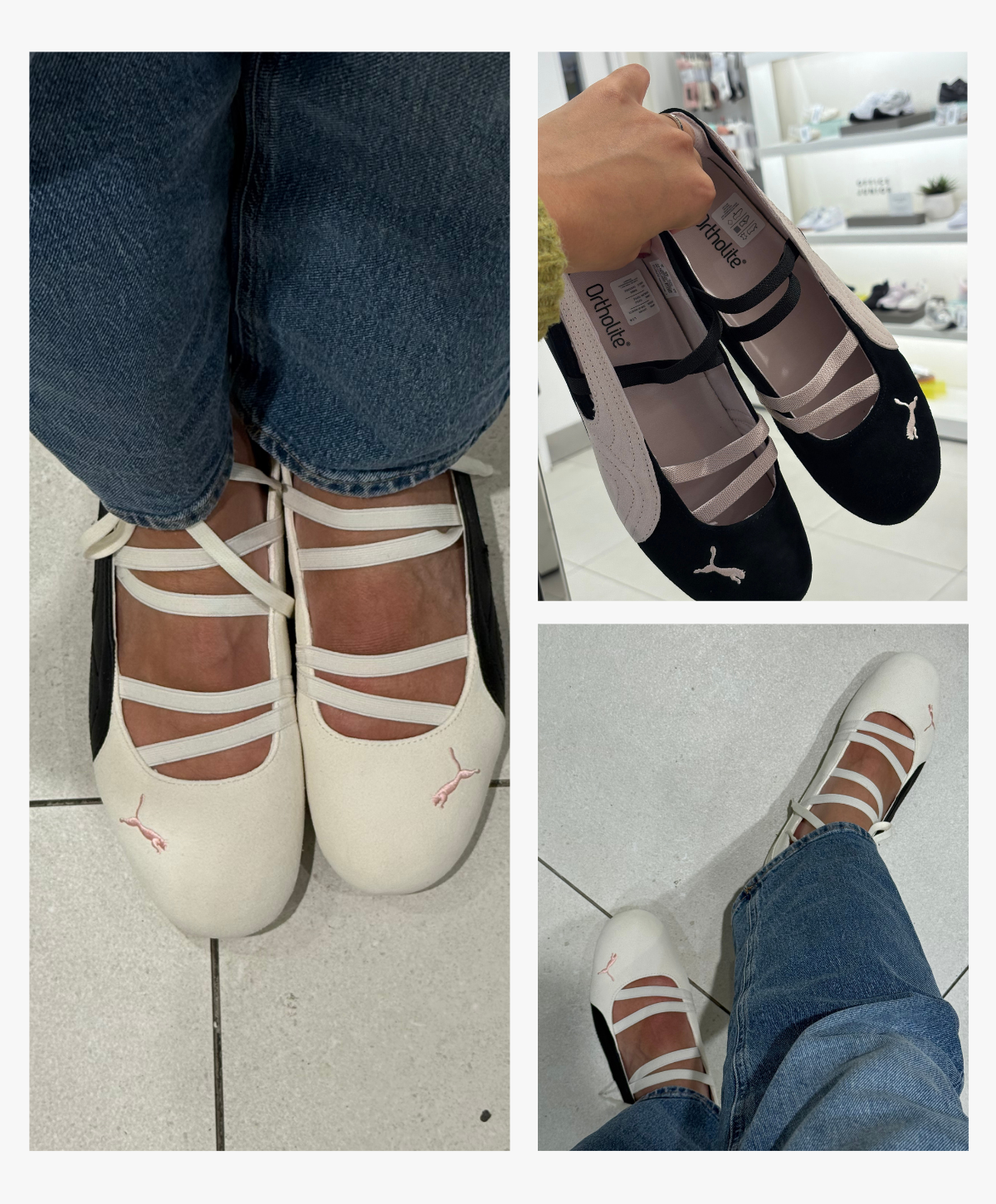 Who What Wear Fashion editor Imani-Nia Francis-Tsolakis wears autumn 2025 trending trainers try on. She wears the Puma Speedcat Ballet Sneakers