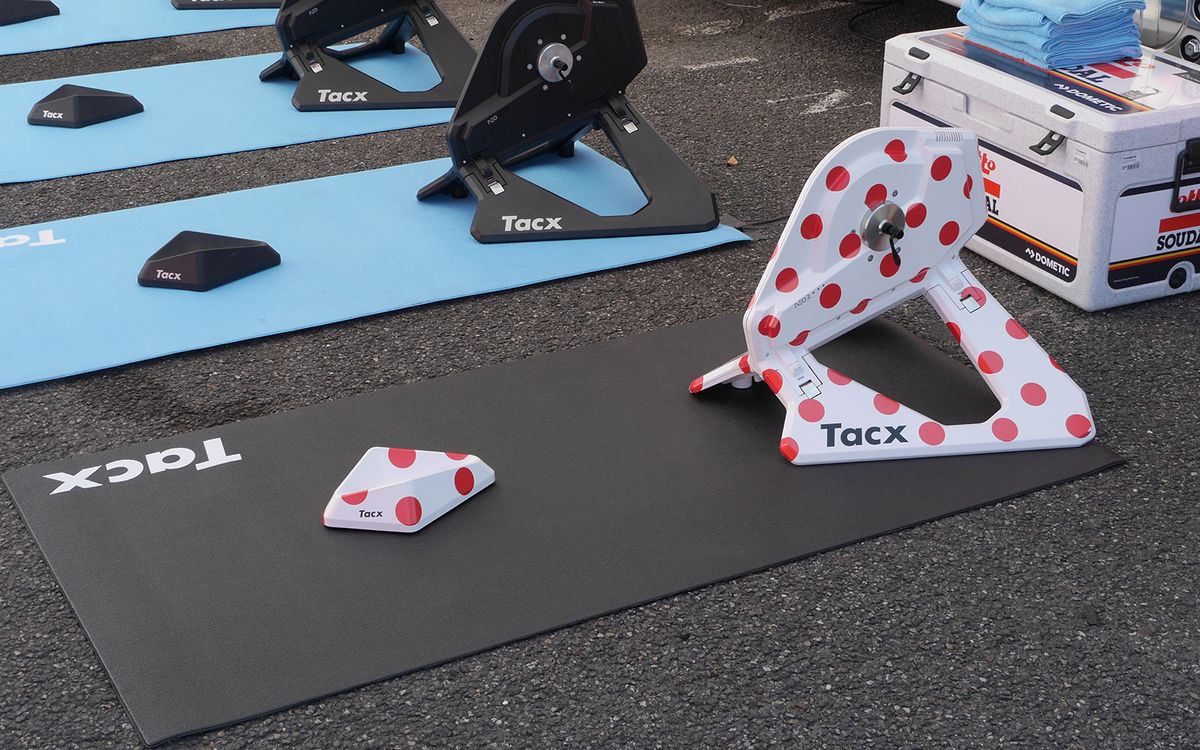 Tacx produced special turbo trainers for the classification leaders they have on their books, including this polka-dot version for Tim Wellens