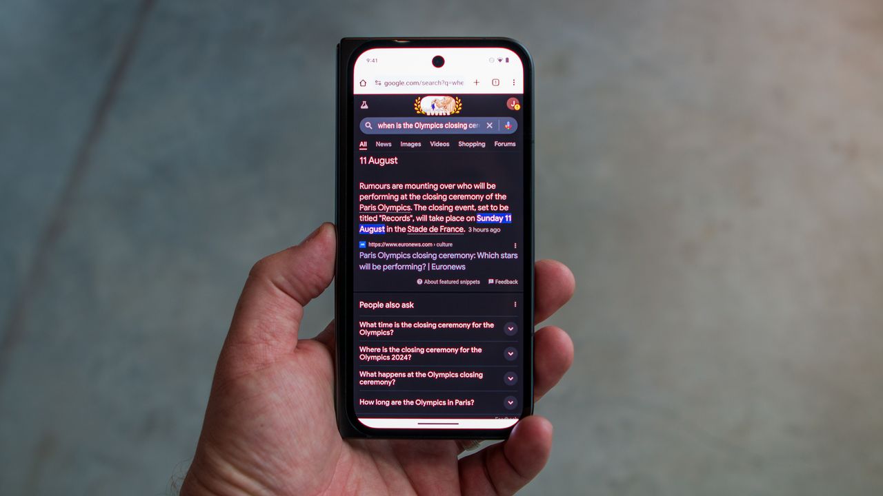 Pixel 9 Pro Fold in hand