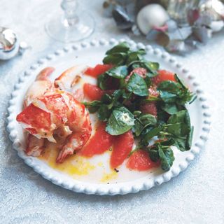 Lobster and Ruby Grapefruit with Watercress