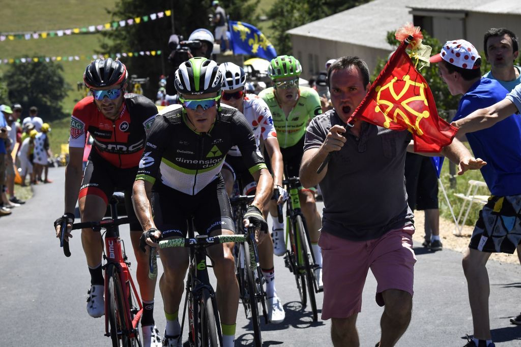 Serge Pauwels leading the break on stage 15 of the Tour de France