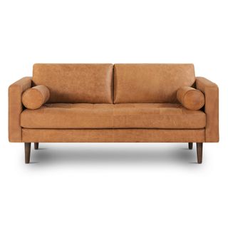 Bismarck 72'' Full-Grain Genuine Italian Leather Sofa