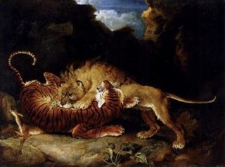 &quot;Lion and Tiger Fighting&quot; by James Ward, 1797.