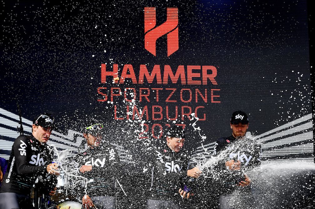 Sky enjoying the post-Hammer celebrations