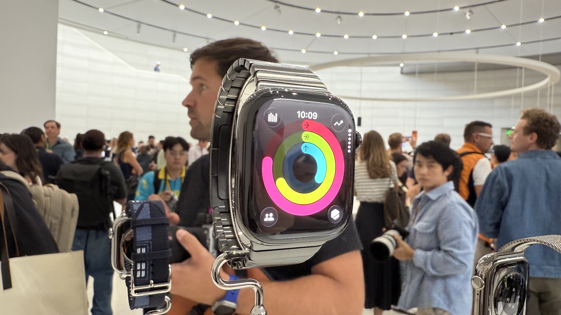 Images of the product launch for iPhone 17 at Apple&#039;s HQ in Cupertino