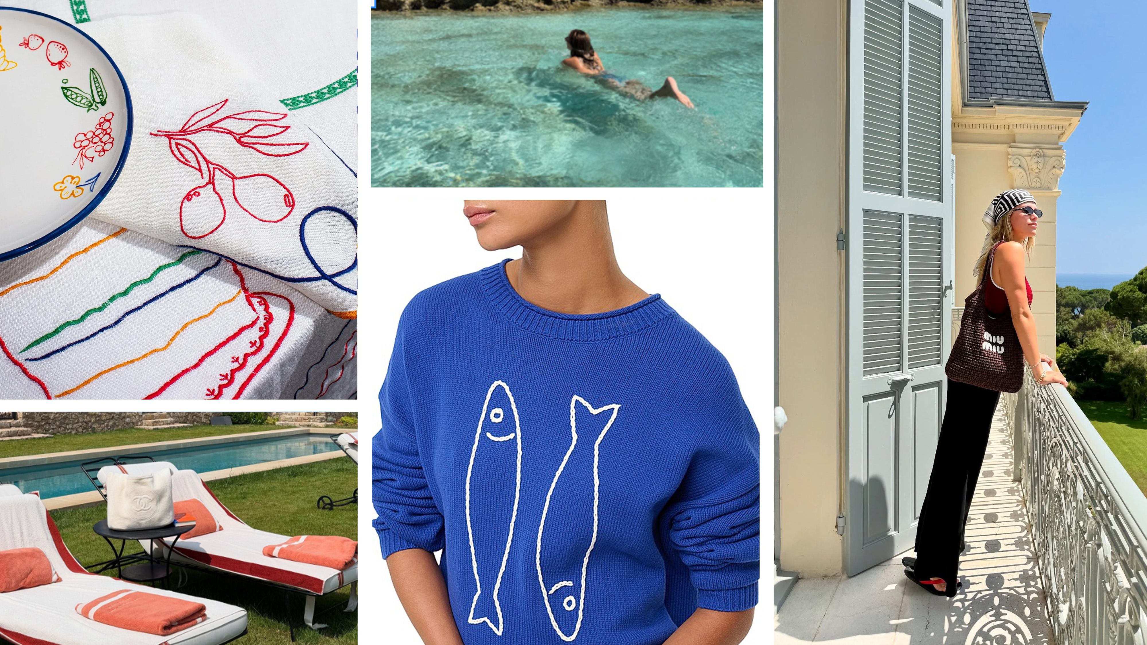 A collage of the South of France aesthetic.