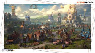 Heroes of Might and Magic: Olden Era artwork showing a beautiful fantasy city