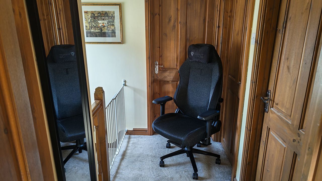 A selection of photos of the Titan Evo office gaming chair.