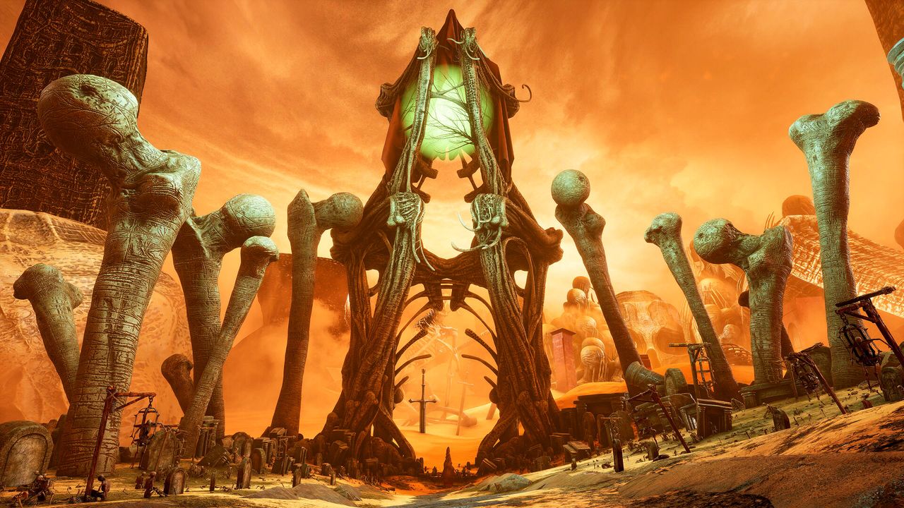 bone structure in freaky desert city