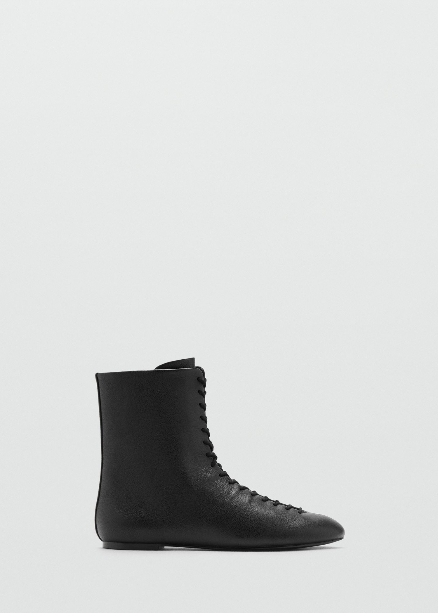 Lace-Up Leather Ankle Boots - Women | Mango Usa
