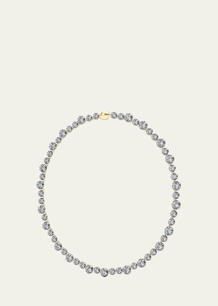 18k Georgian Cut Lab Grown Diamond Necklace