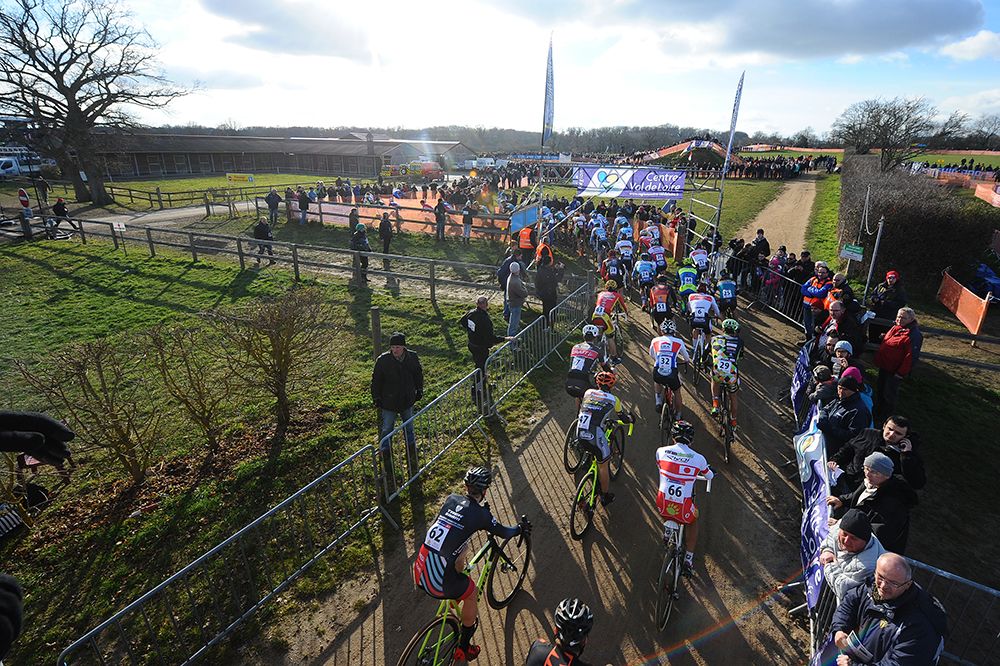 The bunch hit the first turn