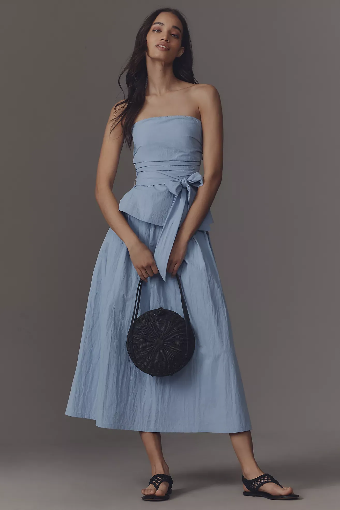 &.layered Pleated Maxi Skirt