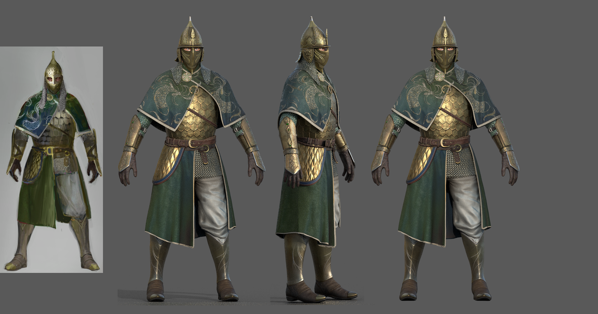 Concept art of bird people for a video game