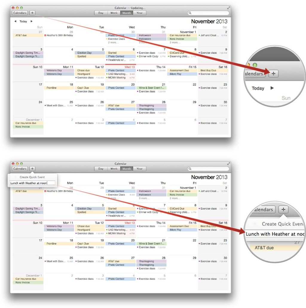 How to add an event using natural language in the Mac OS X Calendar app