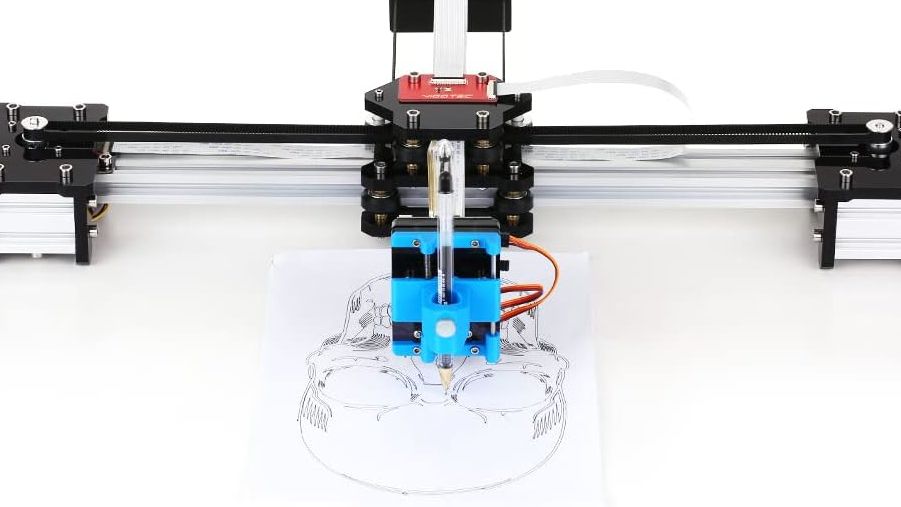 best pen plotters; an xy pen plotter machine drawing a design