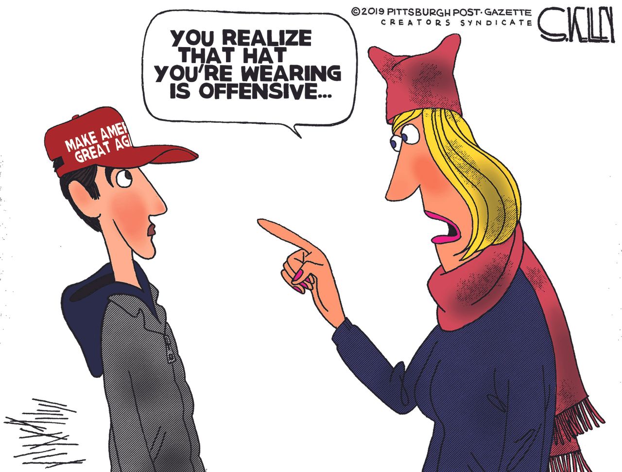 Political Cartoon U.S.&amp;amp;nbsp;Trump MAGA Covington High school liberals bias