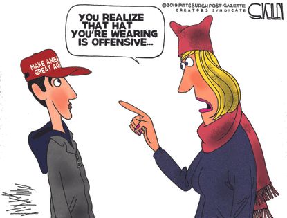 Political Cartoon U.S.&nbsp;Trump MAGA Covington High school liberals bias