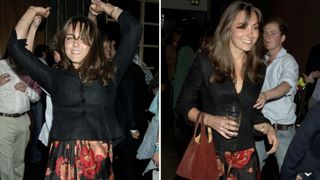 Two photos of Kate Middleton at a party in 2007
