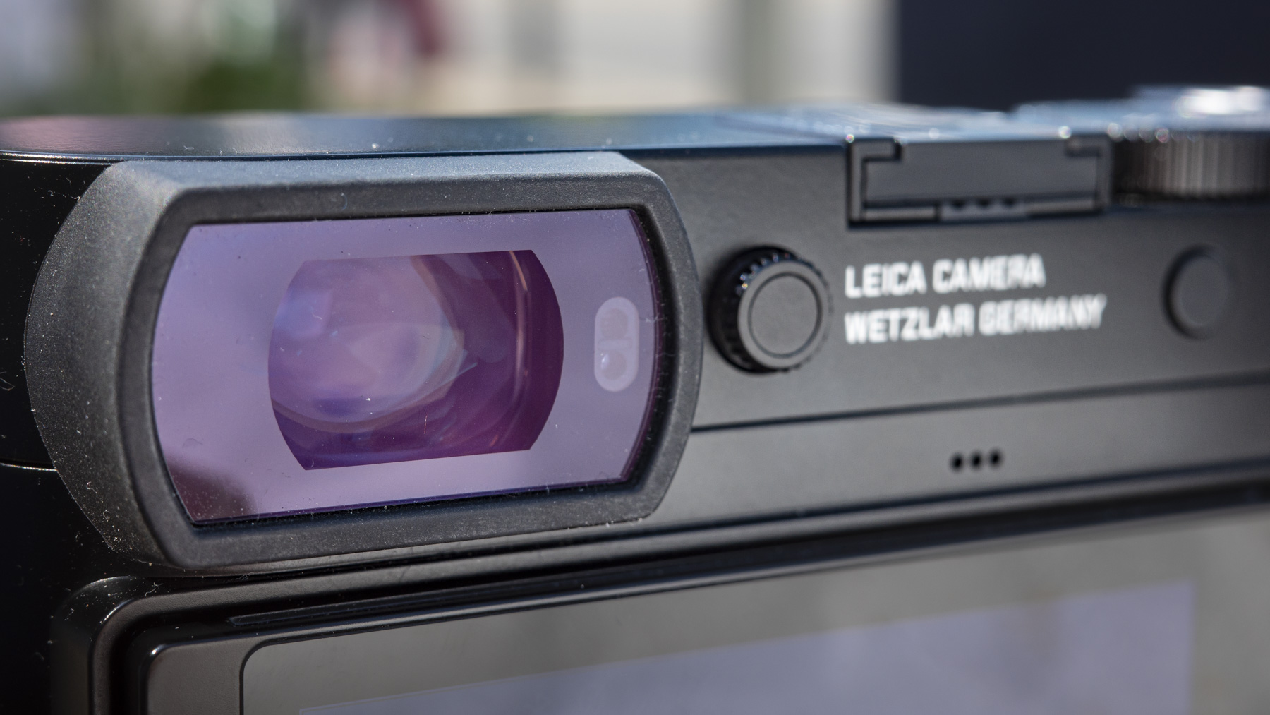 Leica Q3 camera closeup of viewfinder