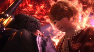 Clive und Joshua sprechen während eines Infernos Final Fantasy 16