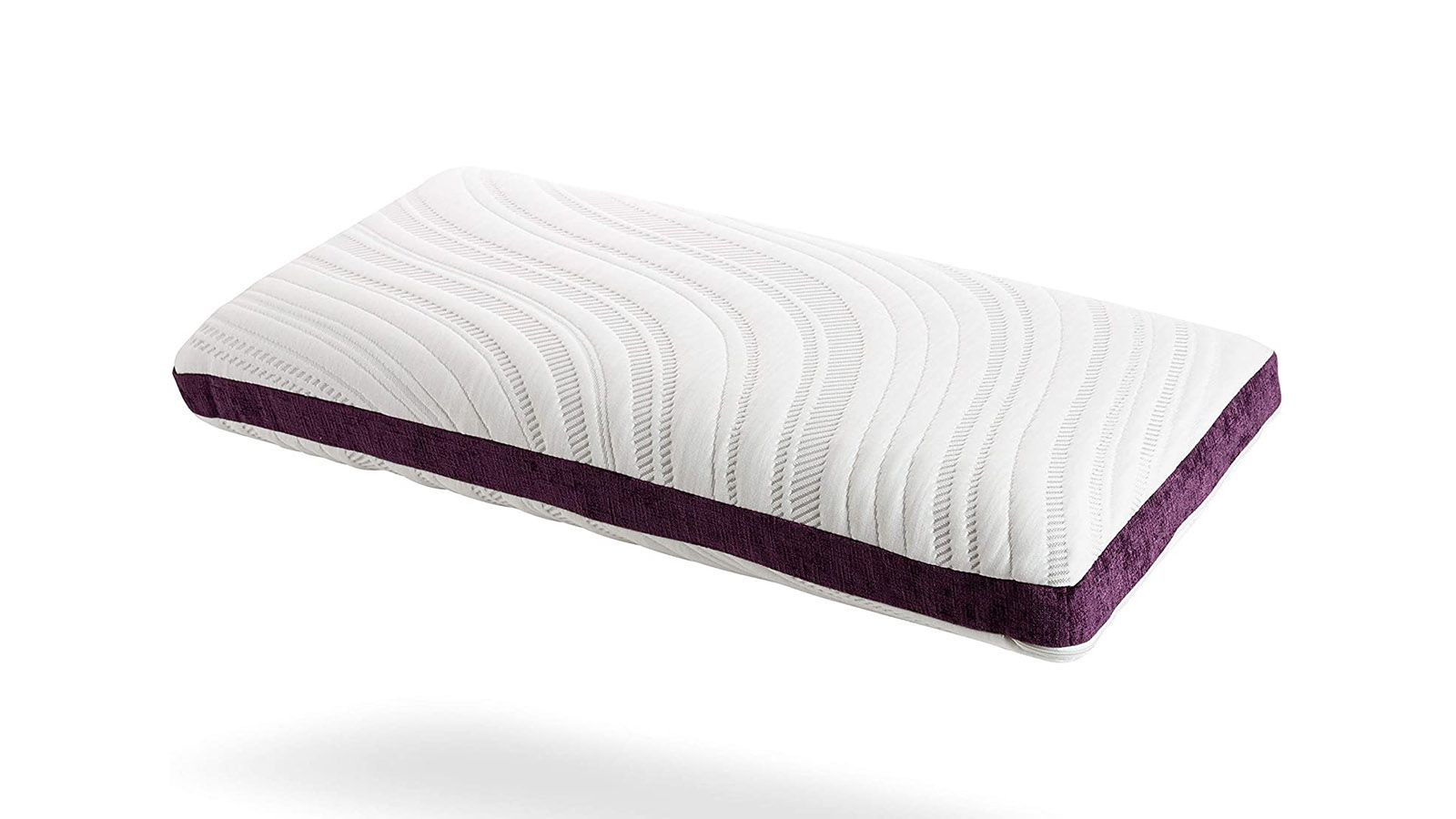 The best thin pillows in 2022 include the Perfect Cloud Lavender Bliss Pillow, pictured on a white background