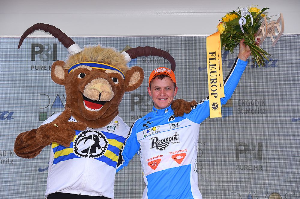 KOM leader Antwan Tolhoek after stage 4 at the Tour de Suisse