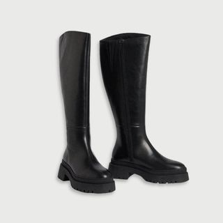 Warehouse chunky knee high boots