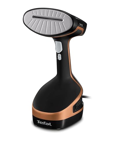 Tefal Access Steam+ Handheld Clothes Steamer, 1600w, 26 G/min Steam, No Ironing Board Needed, 2 Steam Levels, Sanitising Steam, Black &amp;amp; Rose Gold, Dt8103