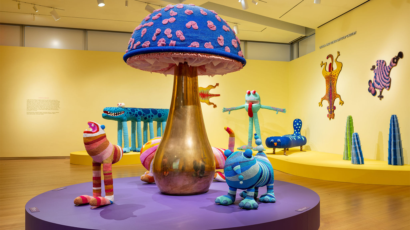 Installation view of Haas Brothers: Uncanny Valley; at the Museum of Arts and Design, New York.