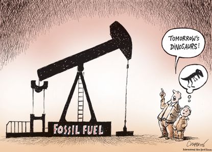 Editorial cartoon World Climate Fossil Fuels