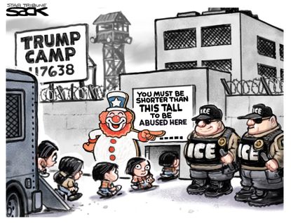 Political Cartoon U.S. Child Detention ICE Abuse Trump Camps