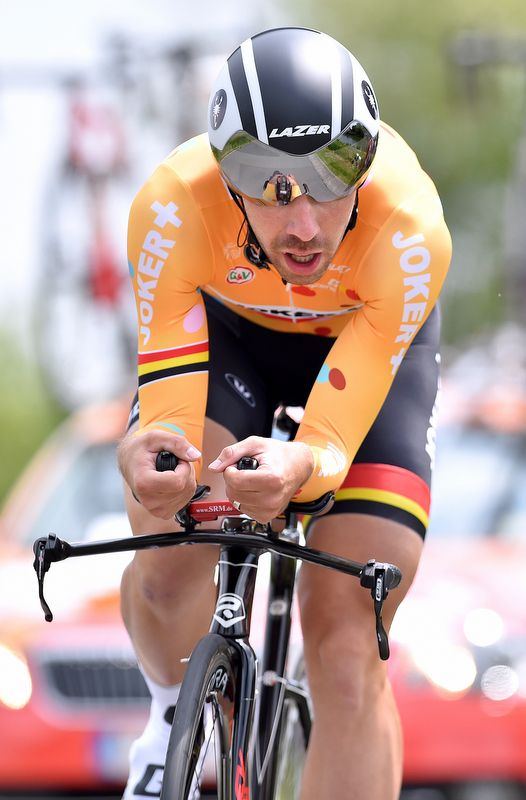 Thomas De Gendt in the one-off Lotto Soudal kit for the Tour of Belgium