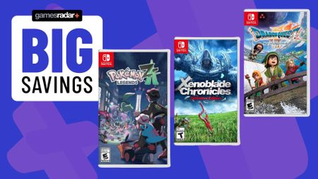 Image of a series of Nintendo Switch games on a blue GamesRadar+ background.