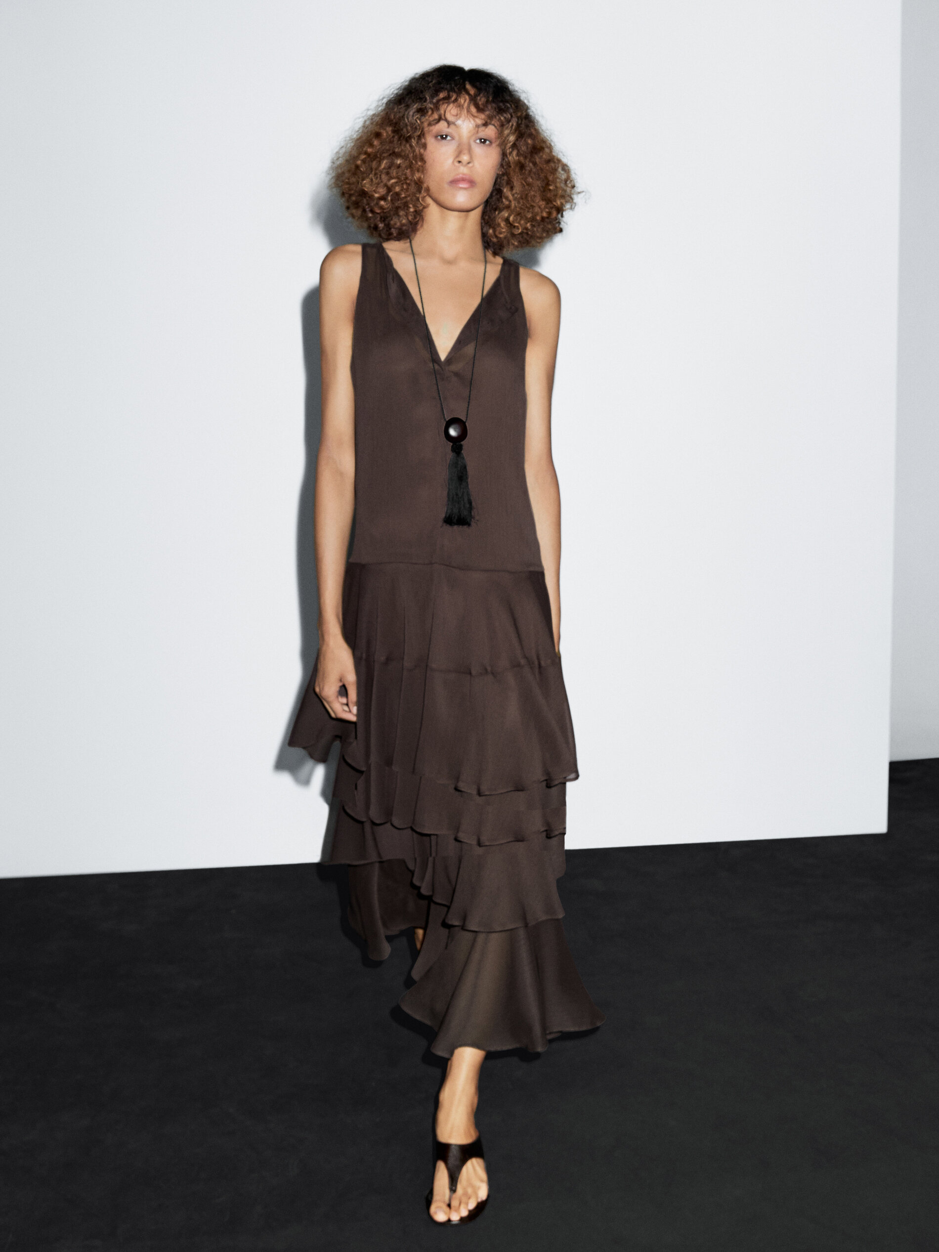 Long Flowing Dress With Ruffles