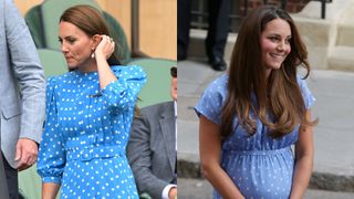 Kate Middleton wearing a polka dot dress at Wimbledon vs in 2013