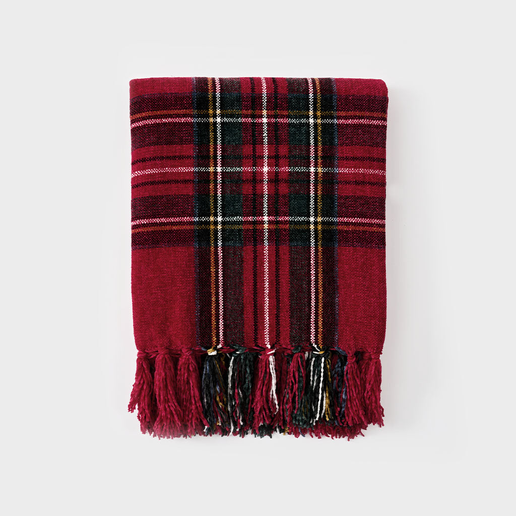 Plaid Luxe Chenille Throw Blanket