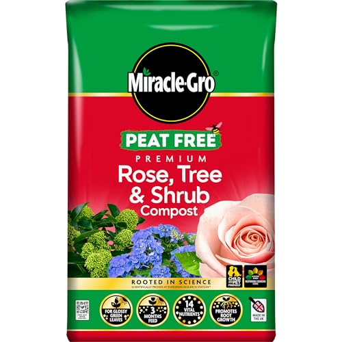 Miracle-Gro Peat Free Premium Rose, Tree & Shrub Compost, 40 Litres
