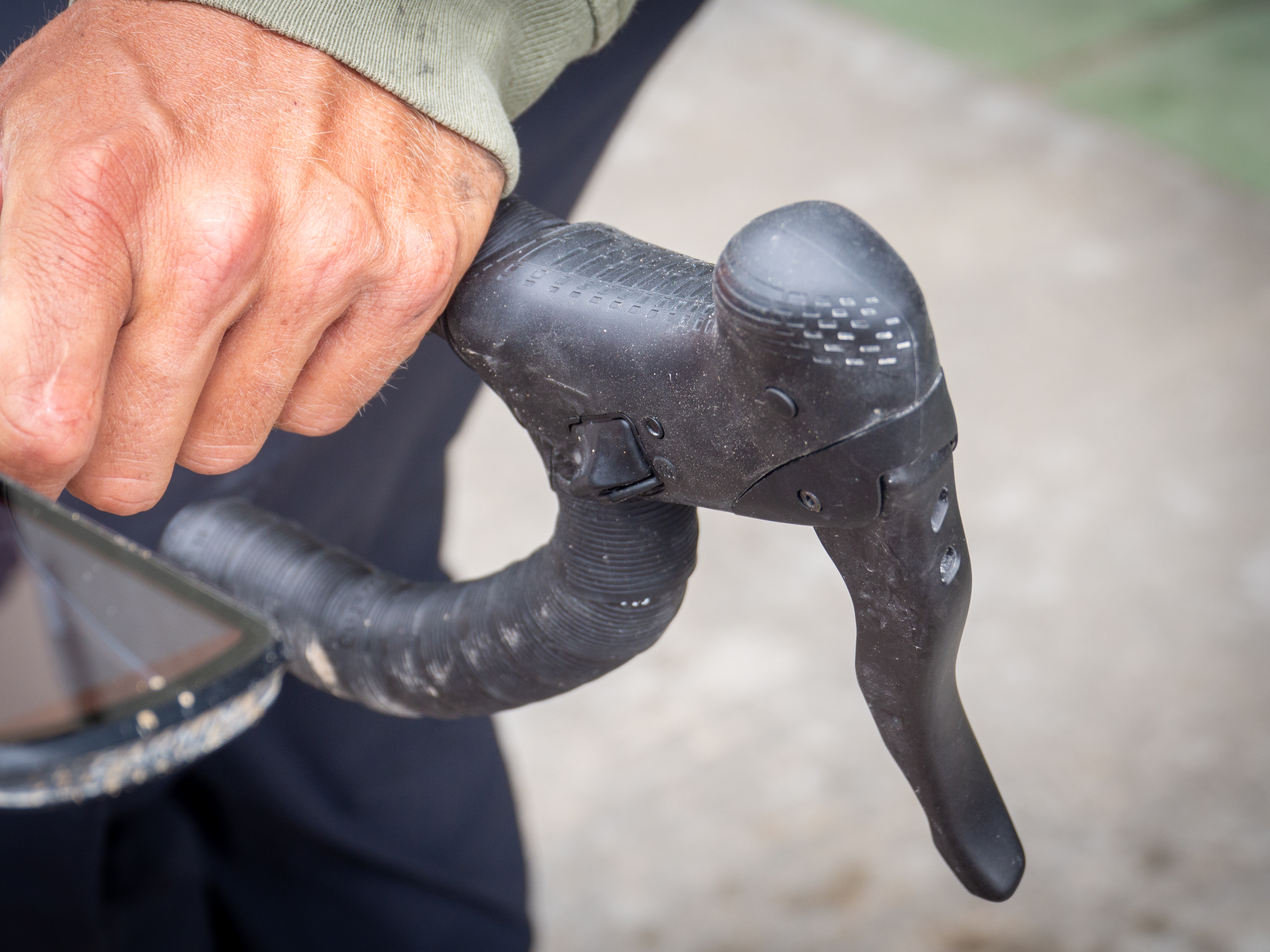 Close up images of a new Campagnolo gravel groupset at Unbound