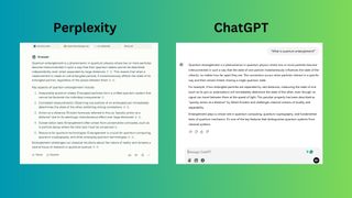 screenshot of Perplexity vs ChatGPT