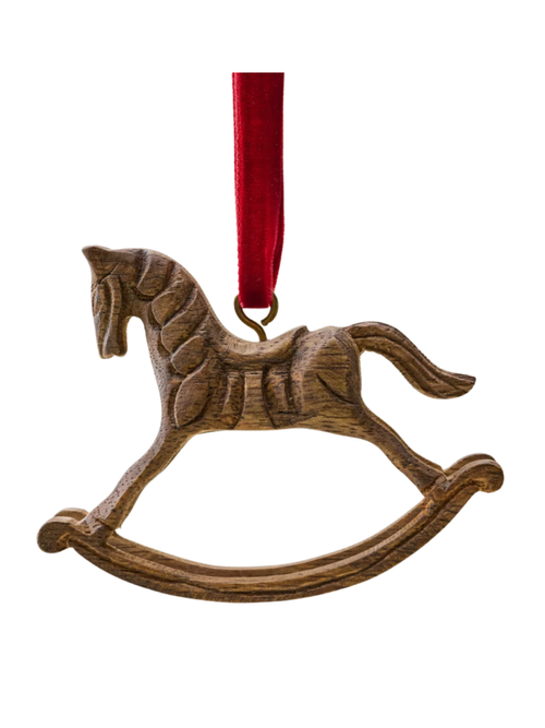 Hand-Carved Rocking Horse Ornament