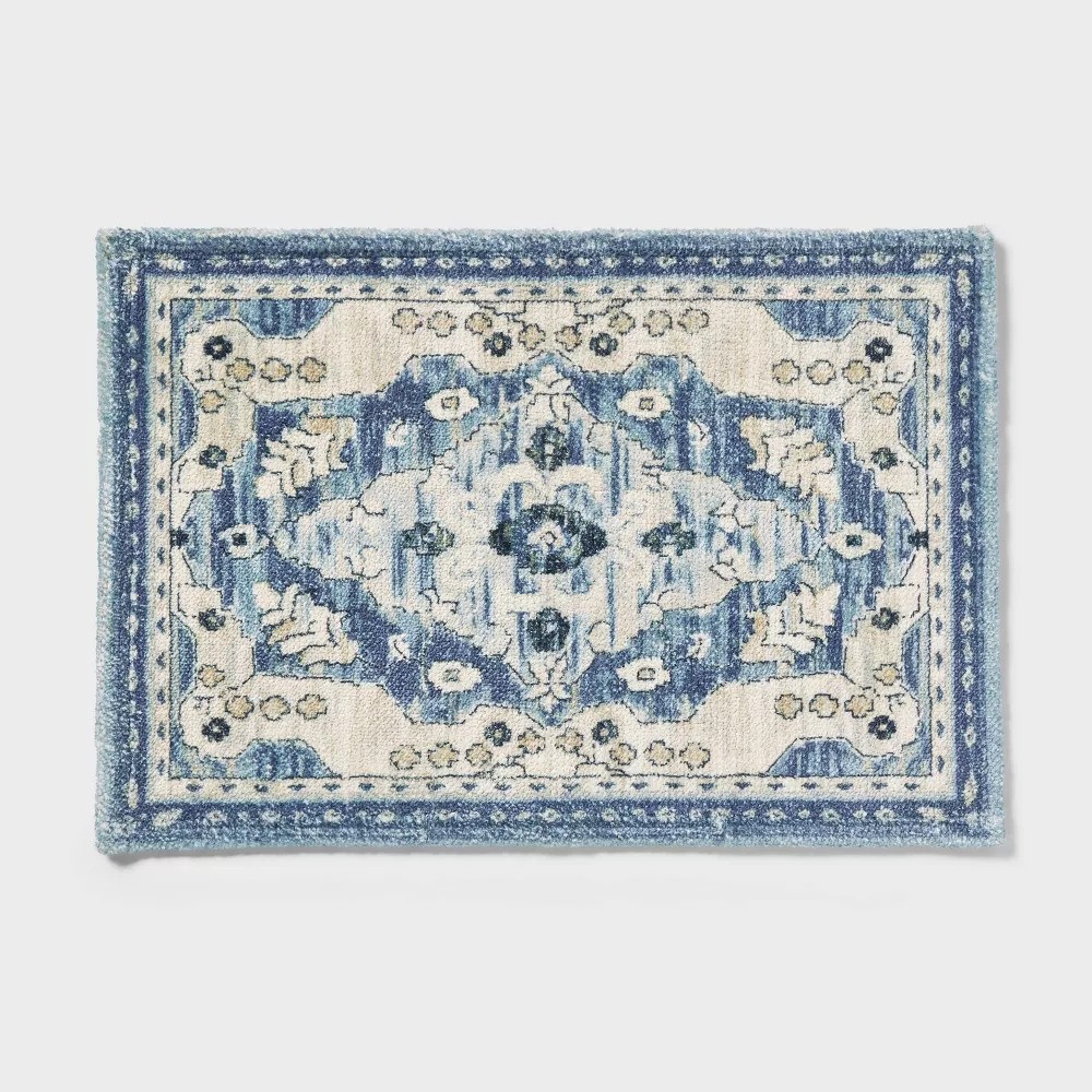 Target, Medallion Bath Rug Blue – Threshold™