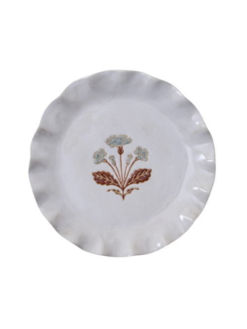 Cream Organic Ruffle Edge Elaine Dessert Plate